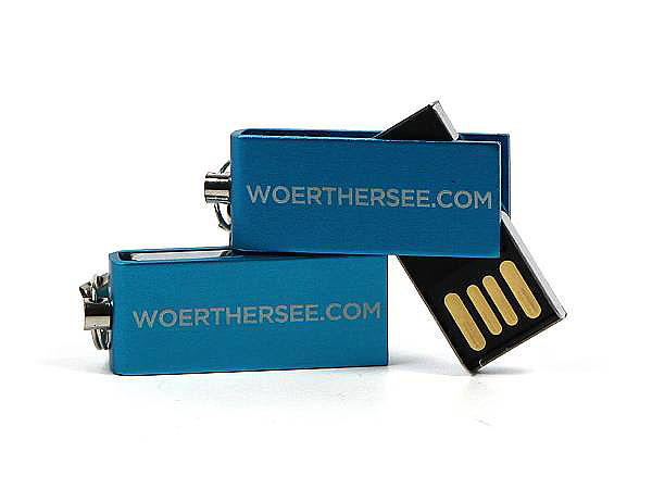 Mini USB-Stick farbig eloxiert mit Logogravur