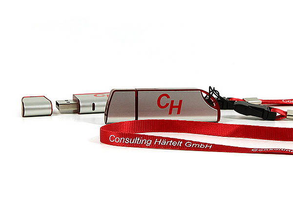 CH USB-Stick Aluminium mit Lenyard