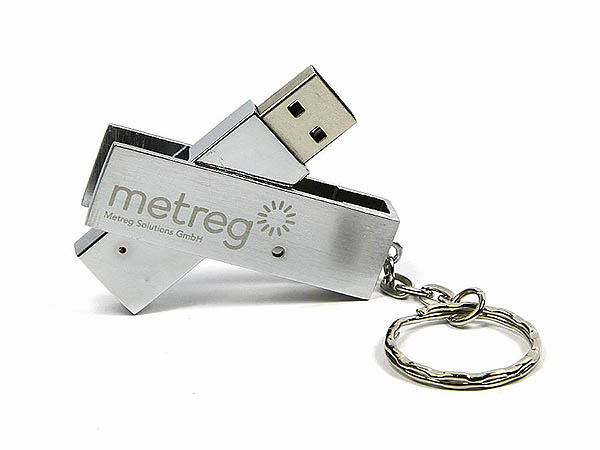 Metall USB-Stick drehbar mit Logogravur