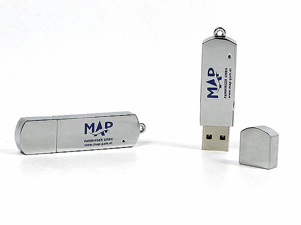 MEtall USB-Stick mit mehrfarbigem Logodruck