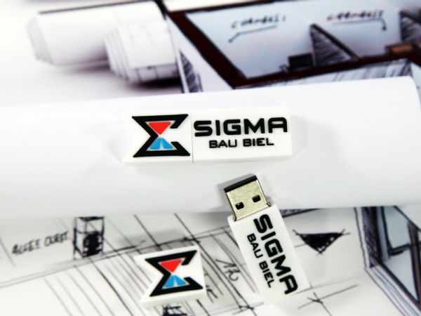 USB-Stick Logo rechteckig Kundenreferenz