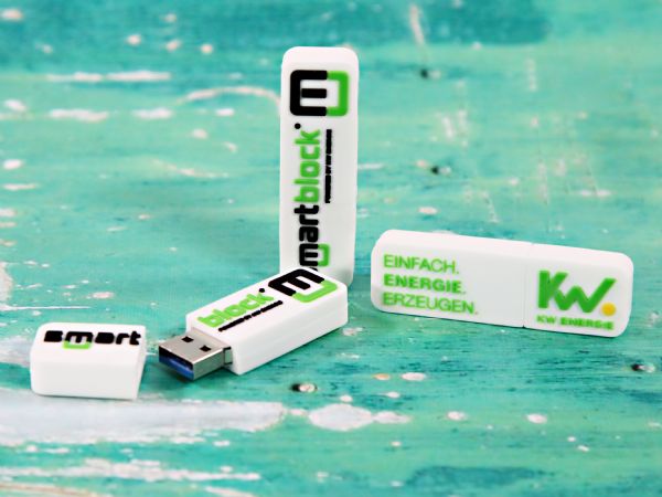 USB-Stick Logo rechteckig Kundenreferenz