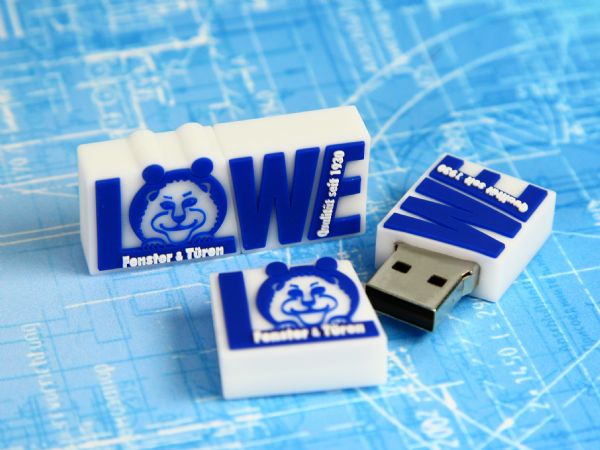 USB-Stick Logo rechteckig Kundenreferenz