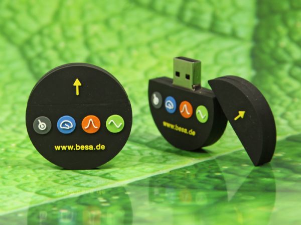 USB-Stick Logo rund Kundenreferenz
