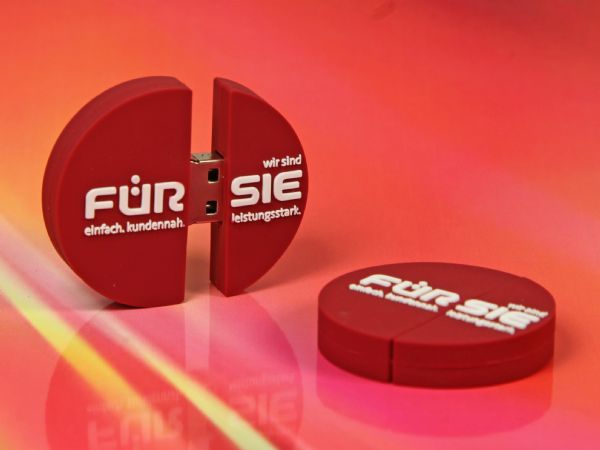USB-Stick Logo rund Kundenreferenz