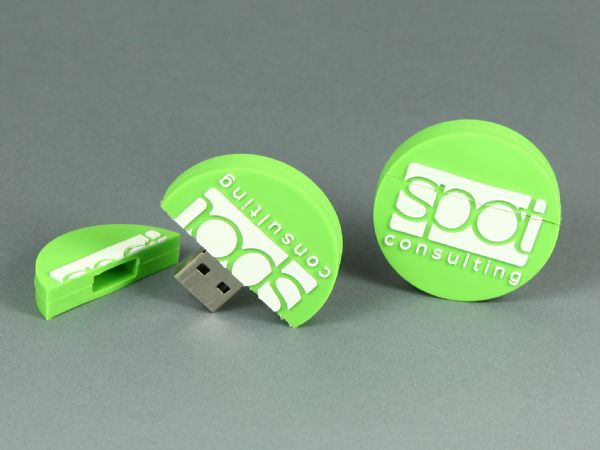 USB-Stick Logo rund Kundenreferenz