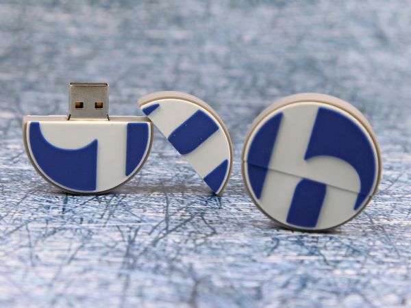 USB-Stick Logo rund Kundenreferenz