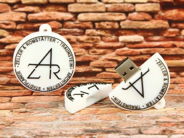 USB-Stick Logo rund Kundenreferenz