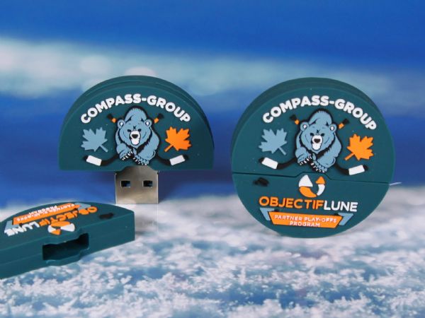 USB-Stick Logo rund Kundenreferenz