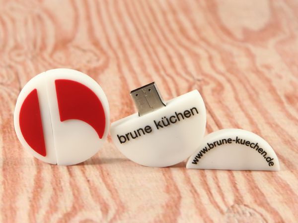 USB-Stick Logo rund Kundenreferenz