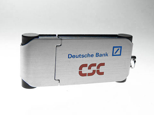 Werbeartikel Metall USB-Stick der Deutsche Bank CSC mit Logo bedruckt