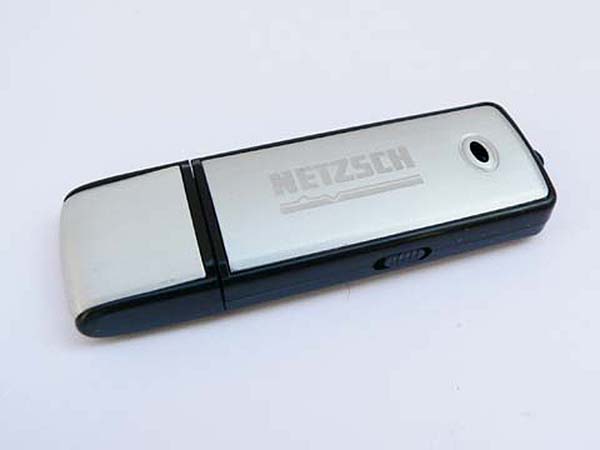 Werbegeschenk Netzsch Aluminium USB-Stick mit Logo graviert