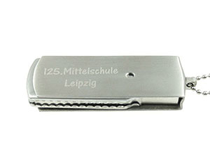 Hochwertiger MEtall USB-Stick mit Gravur, geschwärzt