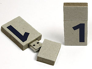 Recyclingpapier  USB Stick mit Logodruck