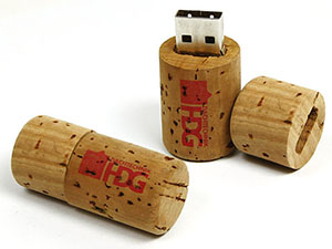 Naturprodukt Kork als USB-Stick in Weinflaschenkorkenform