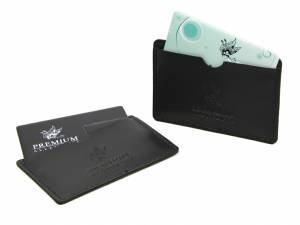 leder etui fuer usb karte mit logo prägung werbegeschenk