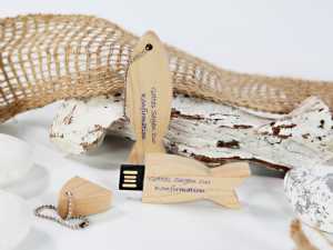 usb stick holz fisch