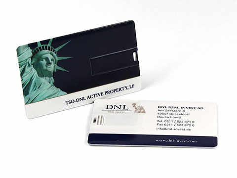 USB Visitenkarte mit Stick DNL Real Invest Logo bedruckt