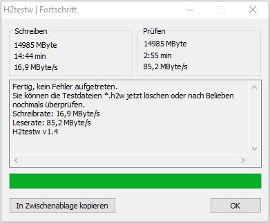 Geschwindigkeitstest USB Stick