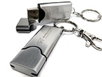MEtall USB-Stick mit LogoGravur und Karabiener