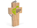 USB Holzkreuz mit zweifarbigem Druck