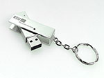 Ausklapp USB-Stick mit Schlüsselring Logo graviert