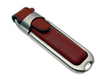 USB-Stick aus Leder mit Logo in Lederprägung als Werbegeschenk mit Geschenkbox