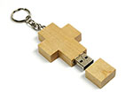 Holz Kreuz USB-Stick mit Logo