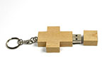 Holz Kreuz USB-Stick mit Logo