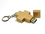 Holz Kreuz USB-Stick mit Logo