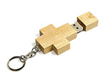 Holz Kreuz USB-Stick mit Logo