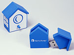 Home Away Logo Vogelhaus Haus mit Logo als individueller USB-Stick