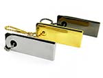 Kleiner Nano USB Stick aus Metall Gold und Anthrazit