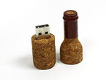 USB-Stick Weinflasche aus Kork mit Logo