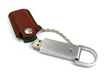 Metall USB-Stick mit Ledertasche und Kette