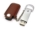 Metall USB-Stick mit Ledertasche und Kette