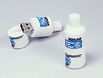 Runde Flasche als Gefäß für Flüssigkeiten als USB-Stick