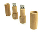 runder Holz USB-Stick als Werbeartikel mit Logo