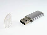 silberner Metall USB-Stick als Werbegeschenk auf Veranstaltungen
