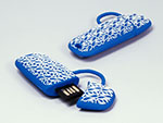Tasche mit Muster und Logo als individueller USB-Stick in Wunschform
