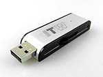 TW Aluminium USB-Stick mit Logodruck in schwarz und silber