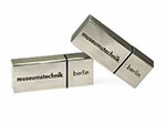 Metall USB-Stick silber matt mit Logo 1farbig