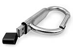 verchromter Metall Karabiner mit USB-Stick