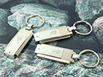 Vollmetall Klapp USB-Stick mit Schlüsselring und Gravur Toll Collect
