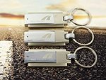 Vollmetall USB-Stick mit Schlüsselring und Gravur Toll Collect